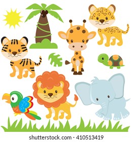 Jungle animal vector illustration 