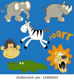 jungle animal vector set