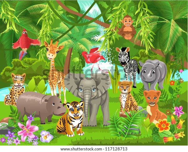 ジャングル動物 のベクター画像素材 ロイヤリティフリー