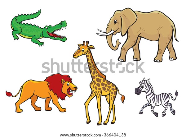 Jungle Animals Stock Vector (Royalty Free) 366404138 | Shutterstock