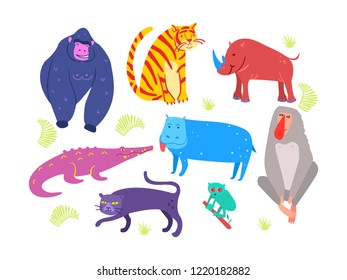 Jungle animals collection