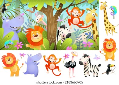 Jungle animals kids 