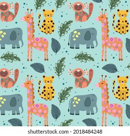 jungle animals nature cartoon background
