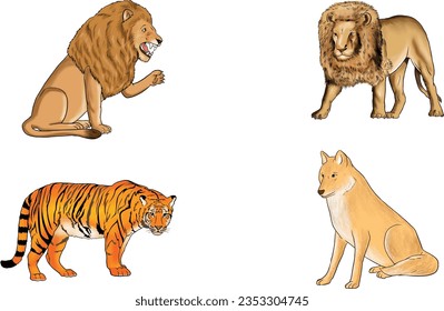 Jungle Animals Pictures Elephant Bull Wolf Fox Monkey Lio