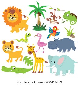 Jungle Animals Cartoon Images, Stock Photos & Vectors | Shutterstock