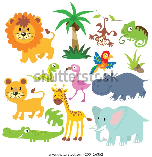 Jungle Animals Vector Illustration Stock Vector (Royalty Free) 200416352