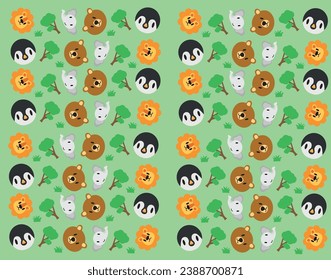 Jungle animals vector illustration. Animal icon set animal pattern. Jungle animal patterns