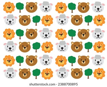 Jungle animals vector illustration. Animal icon set animal pattern. Jungle animal patterns