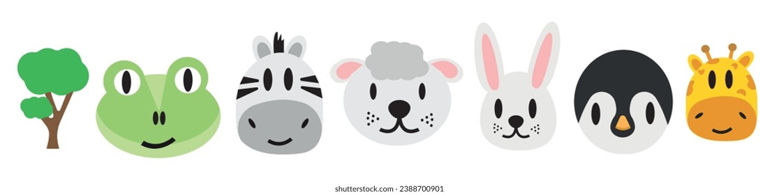 Jungle animals vector illustration. Animal icon set animal pattern. Jungle animal patterns