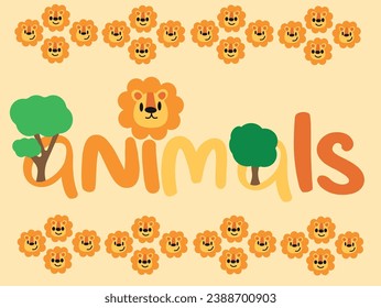 Jungle animals vector illustration. Animal icon set animal pattern. Jungle animal patterns
