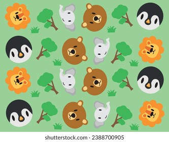 Jungle animals vector illustration. Animal icon set animal pattern. Jungle animal patterns
