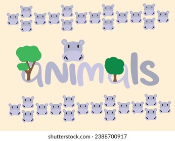 Jungle animals vector illustration. Animal icon set animal pattern. Jungle animal patterns