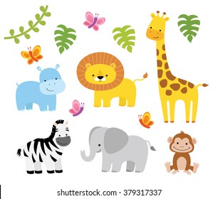 Jungle Animals Vector Set