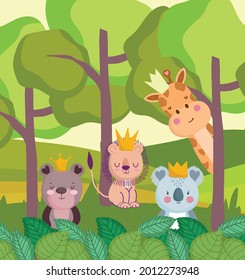 jungle animals wildlife cute cartoon