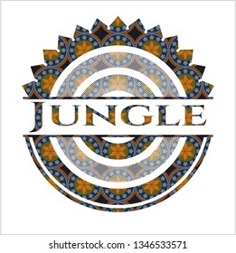 Jungle arabesque badge. arabic decoration.