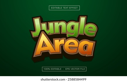 Jungle area text effect with green background