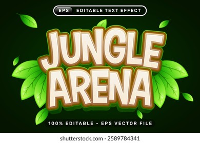jungle arena 3d text effect and editable text effect with nature illustration