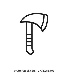 Jungle Axe Outline Icon Vector Illustration