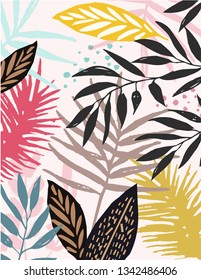 Jungle background with leaves