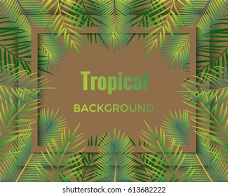 Jungle background. Tropical background.  Vector illustration.