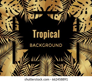 Jungle background. Tropical background.  Vector illustration.