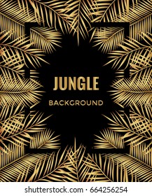 Jungle background. Tropical background.  Vector illustration.