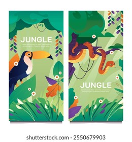 Jungle banner templates in gradient style