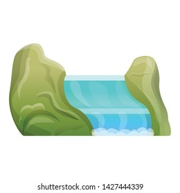 Jungle cascade icon. Cartoon of jungle cascade vector icon for web design isolated on white background