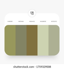 The jungle color palette with color correction. Green nature Color palette. Vector illustration eps10.