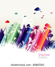 jungle color vector illustration
