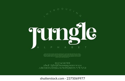 Jungle creative modern urban alphabet font. Digital abstract moslem, futuristic, fashion, sport, minimal technology typography. Simple numeric vector illustration