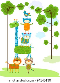 jungle cute animals, funny animals