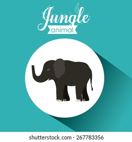 Jungle design over blue background, vector illustration