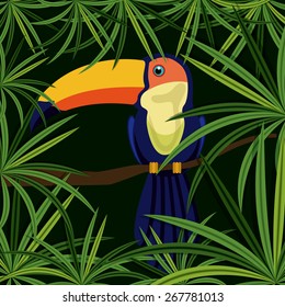 Jungle design over landscape background, vector illustration