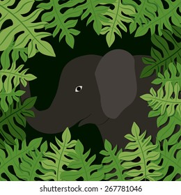 Jungle design over landscape background, vector illustration