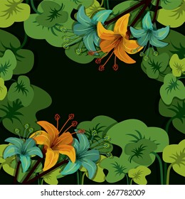 Jungle design over landscape background, vector illustration