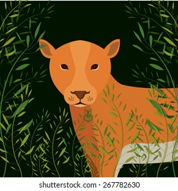 Jungle design over landscape background, vector illustration