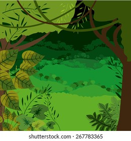 Jungle design over landscape background, vector illustration