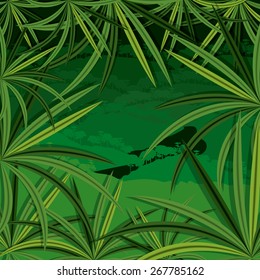 Jungle design over landscape background, vector illustration