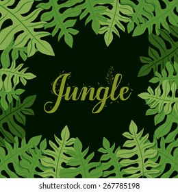 Jungle design over landscape background, vector illustration