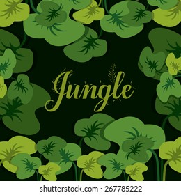 Jungle design over landscape background, vector illustration