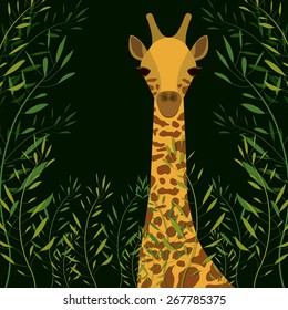 Jungle design over landscape background, vector illustration