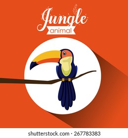 Jungle design over orange background, vector illustration