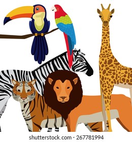 Jungle design over white background, vector illustration