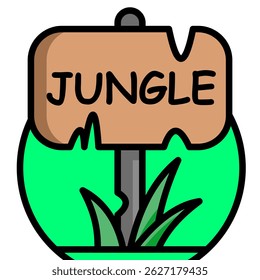 Jungle Direction Sign in Flat Style