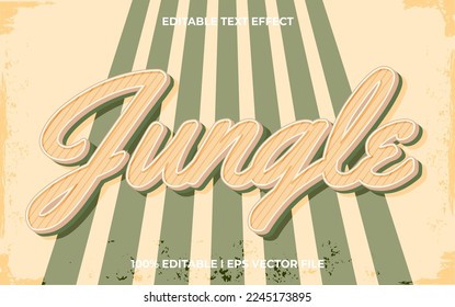 jungle editable text effect, lettering typography font style, retro 3d text for tittle