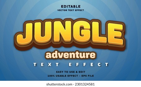 jungle editable text effect with modern and simple style, usable for logo or campaign title	