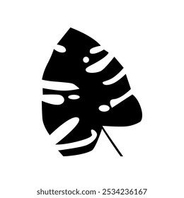 Dschungel exotische Blatt Silhouette, schwarz, weißer Hintergrund, Vektorgrafik