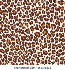 Jungle exotic safari leopard pattern. Texture repeating seamless Orange black brown color.