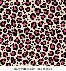 Jungle exotic safari leopard pattern texture repeating seamless pink black print